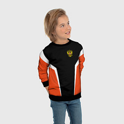 Свитшот детский Russia: Orange Sport, цвет: 3D-черный — фото 2