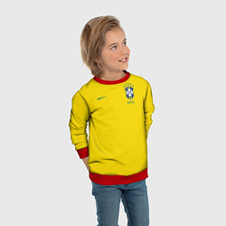 Свитшот детский Сборная Бразилии, цвет: 3D-красный — фото 2