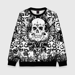 Свитшот детский Grunge Skull, цвет: 3D-черный