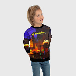 Свитшот детский Cyberpunk 2077: Night City, цвет: 3D-черный — фото 2