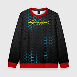 Свитшот детский Cyberpunk 2077: Blue Carbon, цвет: 3D-красный