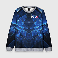 Свитшот детский Mass Effect: Blue Armor N7, цвет: 3D-меланж