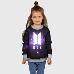 Свитшот детский BTS: Violet Space, цвет: 3D-меланж — фото 2
