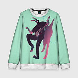 Свитшот детский Рок-зайчик, цвет: 3D-белый