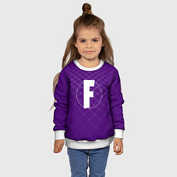 Свитшот детский F – Fortnite, цвет: 3D-белый — фото 2
