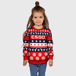 Свитшот детский CS:GO New Year, цвет: 3D-красный — фото 2