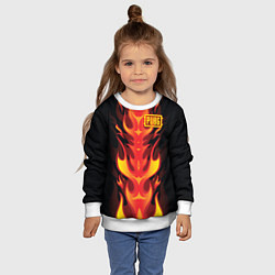 Свитшот детский PUBG: Hell Flame, цвет: 3D-белый — фото 2
