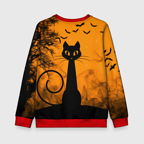 Детский свитшот Halloween Cat / 3D-Красный – фото 2