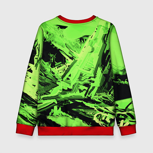 Детский свитшот Cyberpunk 2077: Green Breaks / 3D-Красный – фото 2