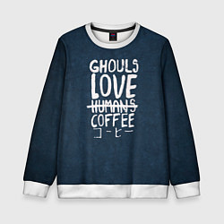 Детский свитшот Ghouls Love Coffee