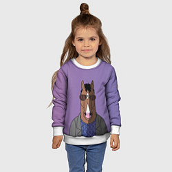 Свитшот детский Конь БоДжек, цвет: 3D-белый — фото 2