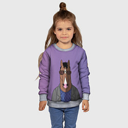 Свитшот детский Конь БоДжек, цвет: 3D-меланж — фото 2