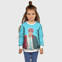 Свитшот детский BTS Jungkook, цвет: 3D-белый — фото 2
