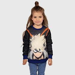 Свитшот детский KATSUKI BAKUGOU рыжее из головы, цвет: 3D-синий — фото 2