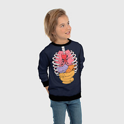 Свитшот детский Внутри меня котики, цвет: 3D-черный — фото 2