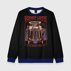 Свитшот детский Worship Coffee, цвет: 3D-синий