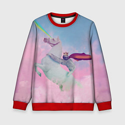 Детский свитшот Ленивец король на единороге