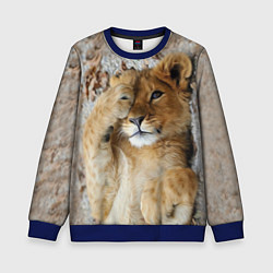 Свитшот детский Львенок, цвет: 3D-синий
