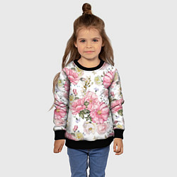 Свитшот детский Нежные розы, цвет: 3D-черный — фото 2