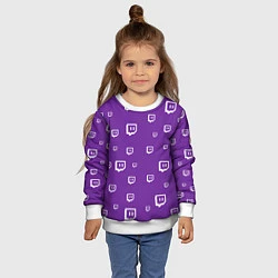 Свитшот детский Twitch Pattern, цвет: 3D-белый — фото 2