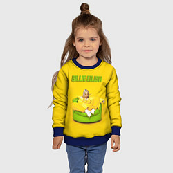 Свитшот детский Billie Eilish: Yellow Mood, цвет: 3D-синий — фото 2