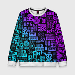 Свитшот детский BTS Logos, цвет: 3D-белый