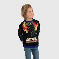 Свитшот детский Flame Godzilla, цвет: 3D-синий — фото 2