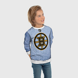 Свитшот детский Boston Bruins: Hot Ice, цвет: 3D-белый — фото 2