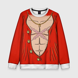 Детский свитшот One Piece грудь Луффи со шляпой для косплея