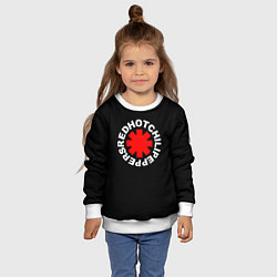 Свитшот детский Red Hot chili peppers logo on black, цвет: 3D-белый — фото 2