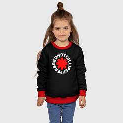 Свитшот детский Red Hot chili peppers logo on black, цвет: 3D-красный — фото 2