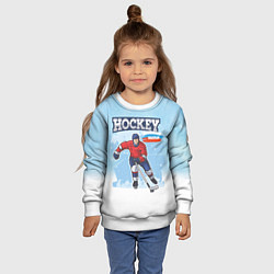 Свитшот детский Хоккей Russia, цвет: 3D-белый — фото 2