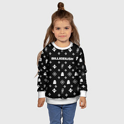 Свитшот детский Billie Eilish: Black Pattern, цвет: 3D-белый — фото 2