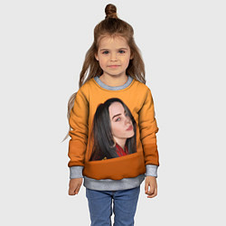 Свитшот детский BILLIE EILISH: Orange Mood, цвет: 3D-меланж — фото 2