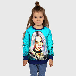 Свитшот детский BILLIE EILISH: Fan Art, цвет: 3D-синий — фото 2