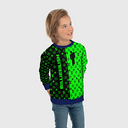 Свитшот детский BILLIE EILISH x LV Green, цвет: 3D-синий — фото 2
