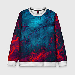 Свитшот детский Blue and Red abstract, цвет: 3D-белый