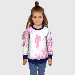 Свитшот детский Billie Eilish: Pink Style, цвет: 3D-синий — фото 2