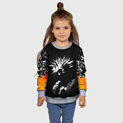 Свитшот детский Король и Шут Анархия спина, цвет: 3D-меланж — фото 2
