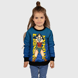 Свитшот детский Wonder Woman, цвет: 3D-черный — фото 2