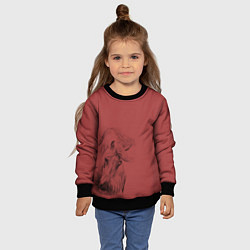 Свитшот детский Конь на красном фоне, цвет: 3D-черный — фото 2