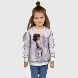 Свитшот детский Кёкусинкай девушка, цвет: 3D-белый — фото 2