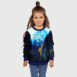 Свитшот детский Лес, цвет: 3D-синий — фото 2