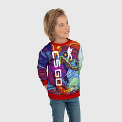 Свитшот детский CS GO HYPERBEAST, цвет: 3D-красный — фото 2