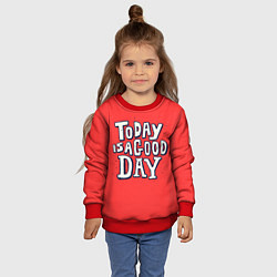 Свитшот детский Сегодня хороший день, цвет: 3D-красный — фото 2