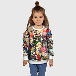 Свитшот детский Аниме коллаж, цвет: 3D-белый — фото 2