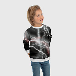 Свитшот детский Молния, цвет: 3D-белый — фото 2