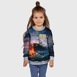 Свитшот детский ВМФ, цвет: 3D-меланж — фото 2