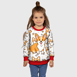 Свитшот детский Корги, цвет: 3D-красный — фото 2