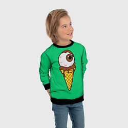 Свитшот детский Мороженое с глазом, цвет: 3D-черный — фото 2